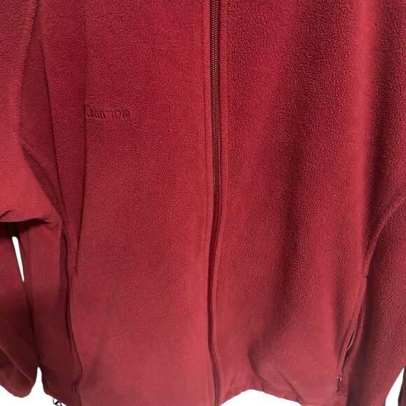 Columbia Fleece Mens Jacket Coat Size Large Red Long Sleeve - Picture 5 of 7